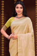 Lemon Yellow Kanjivaram Silk Saree