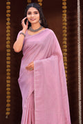 Pastel Wine Kanjivaram Silk Saree