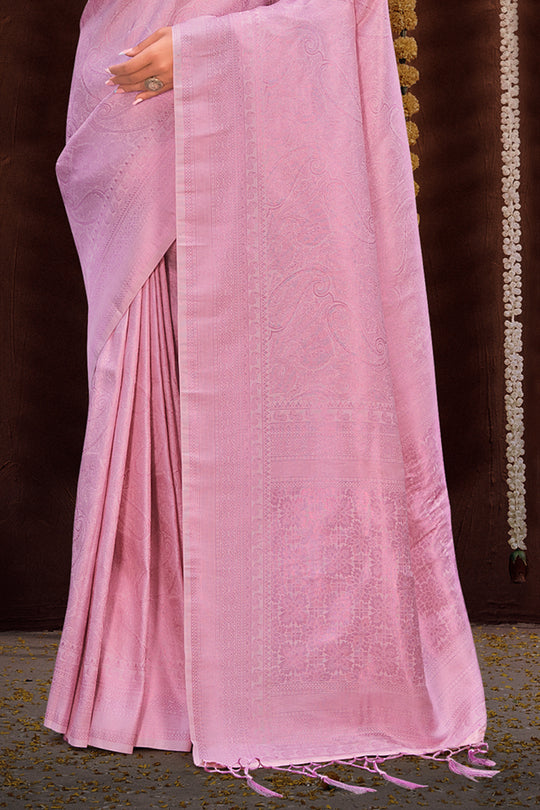 Pastel Wine Kanjivaram Silk Saree