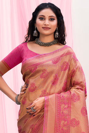 Pastel Maroon Kanjivaram Silk Saree