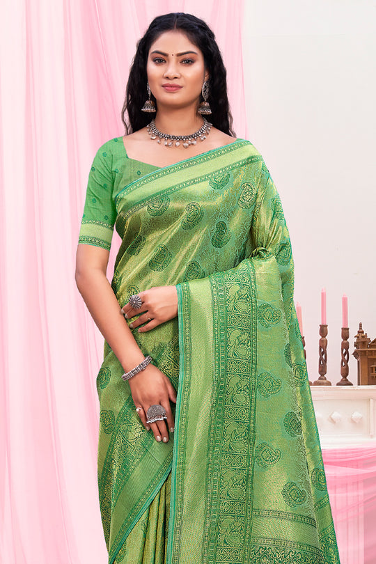 Parakeet Green Kanjivaram Silk Saree