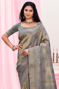 Pewter Grey Kanjivaram Silk Saree