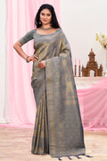 Pewter Grey Kanjivaram Silk Saree