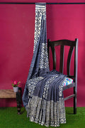 Backpack Blue Printed Indigo Pure Cotton Saree
