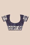 Backpack Blue Printed Indigo Pure Cotton Saree