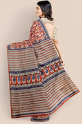 Pure Cotton Bronze Orange Printed Bagru Cotton Saree saree online
