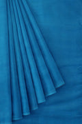 Pure Cotton Ocean Blue Handwoven Mulmul Cotton Saree saree online
