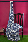 Pure Cotton Ribbon Blue Printed Indigo Pure Cotton Saree saree online