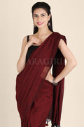 Pure Cotton Syrup Brown Handwoven Pure Cotton Saree saree online