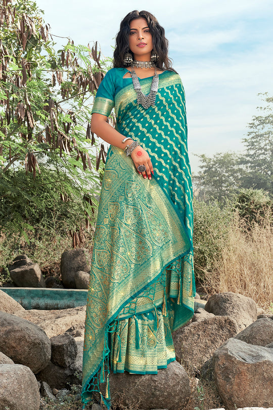 Rama Green Banarasi Saree