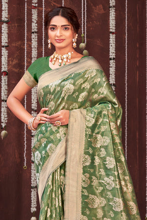 Heena Green Organza saree