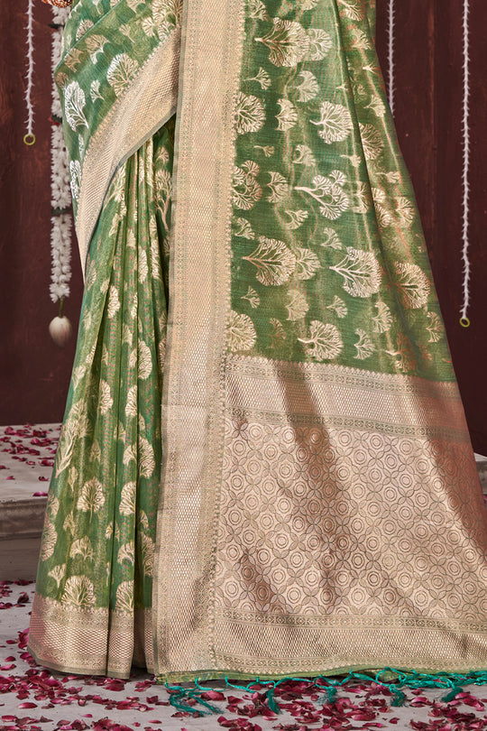 Heena Green Organza saree