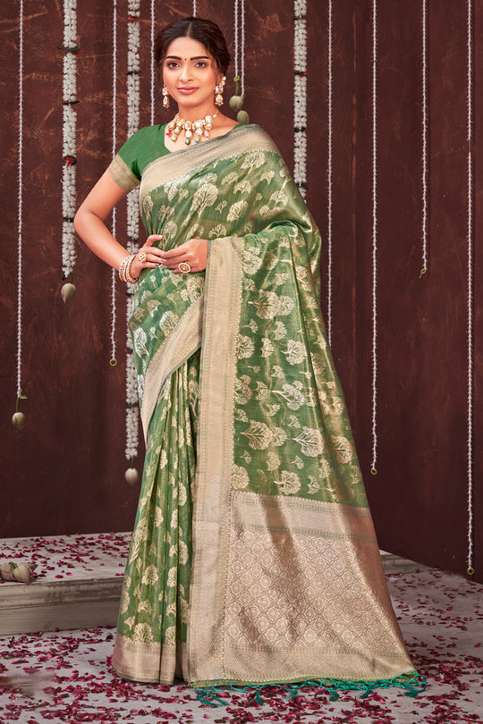 Heena Green Organza saree