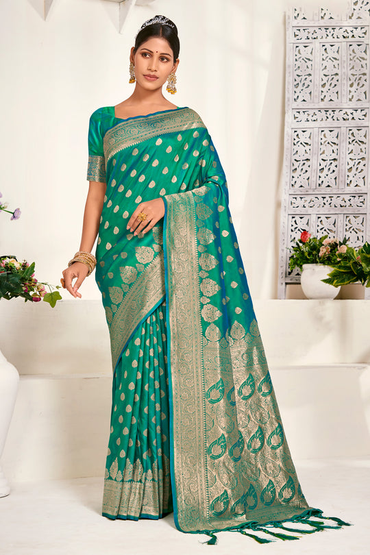Emerald Green Banarasi Saree