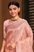 Flamingo Pink Kanjivaram Silk Saree