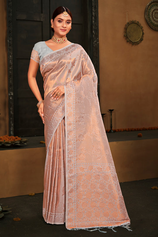 Buttermilk Beige Kanjivaram Silk Saree