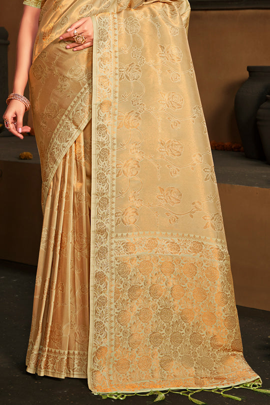 Pastel Yellow Kanjivaram Silk Saree