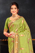 Parrot Green Silk Saree