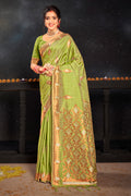 Parrot Green Silk Saree