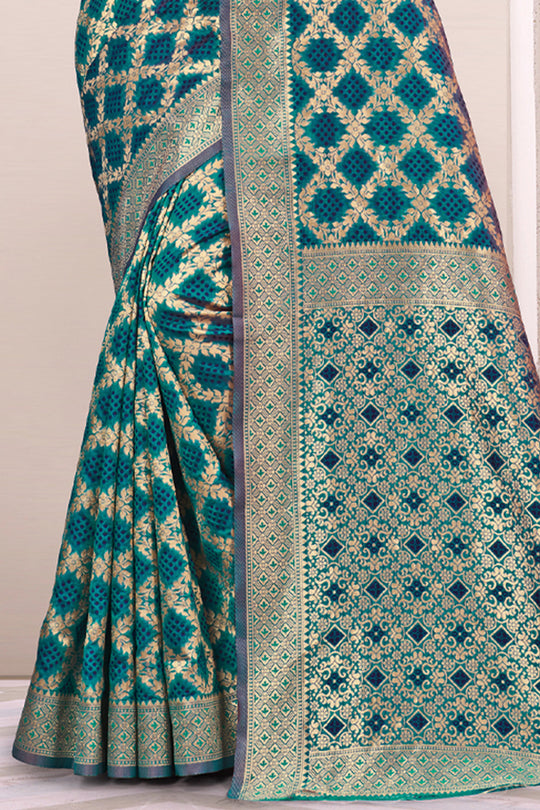 Pine Green Patola Silk Saree