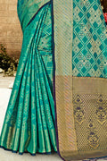 Seafoam Green Patola Saree