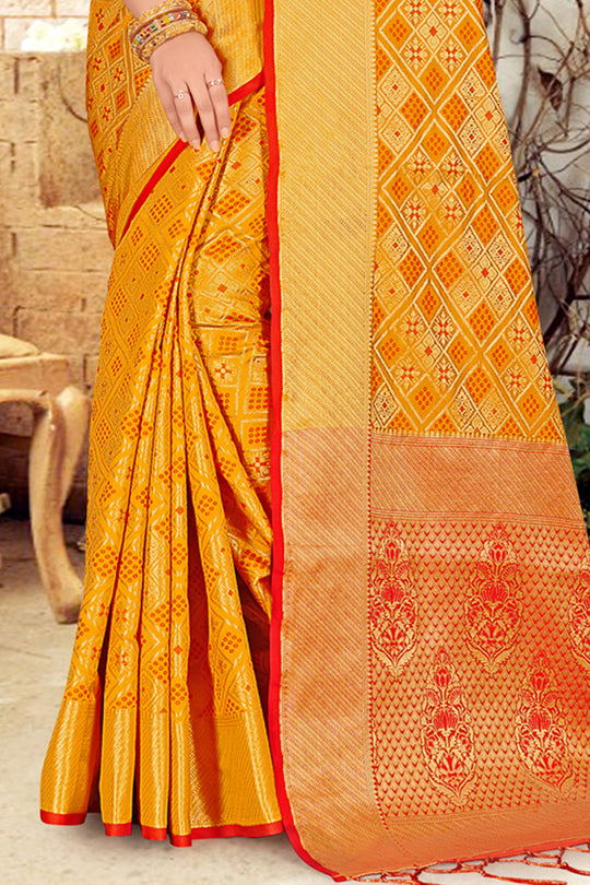 Turmeric Yellow Patola Saree