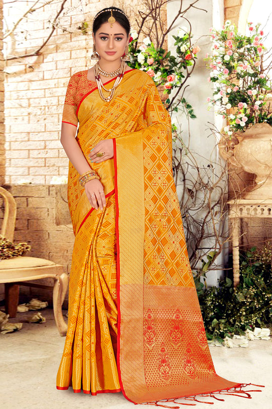 Turmeric Yellow Patola Saree