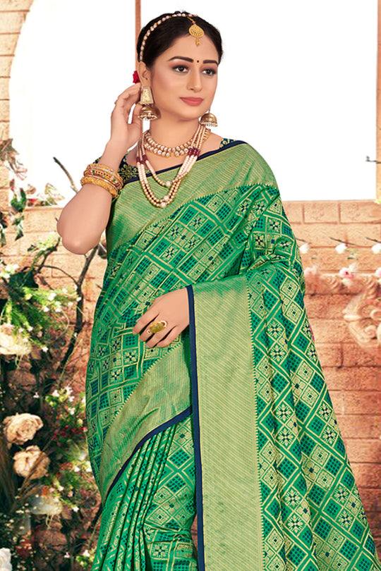 Emerald Green Patola Saree