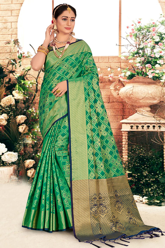 Emerald Green Patola Saree