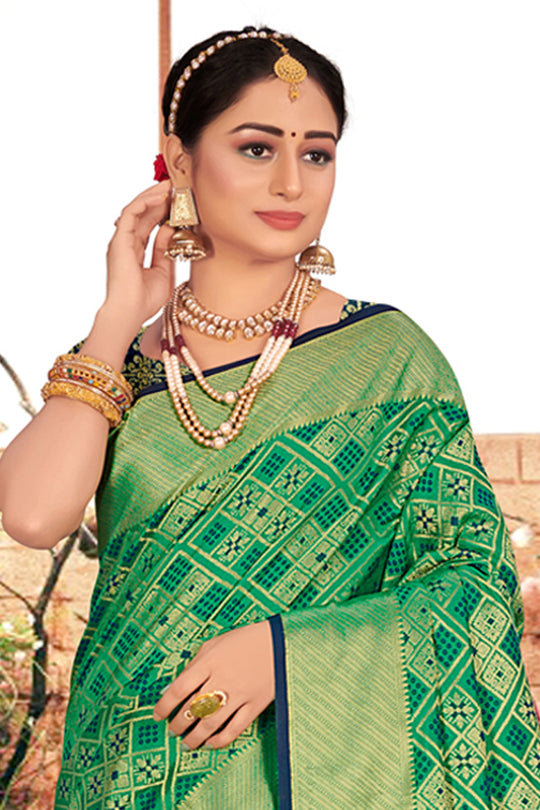Emerald Green Patola Saree