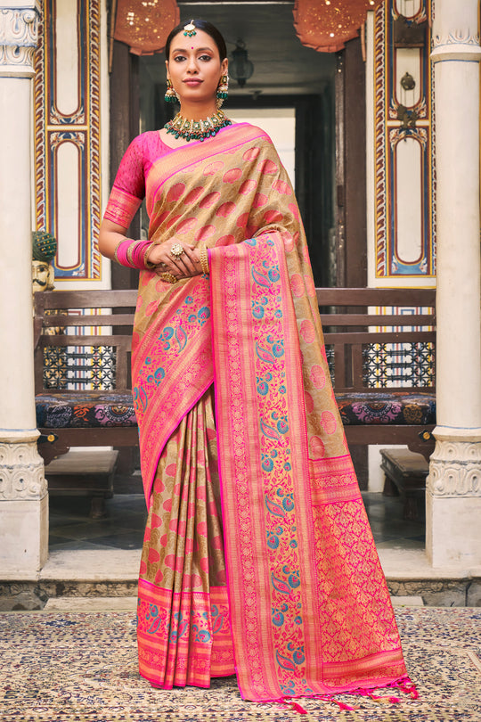 Taffy Pink Kanjivaram Silk Saree