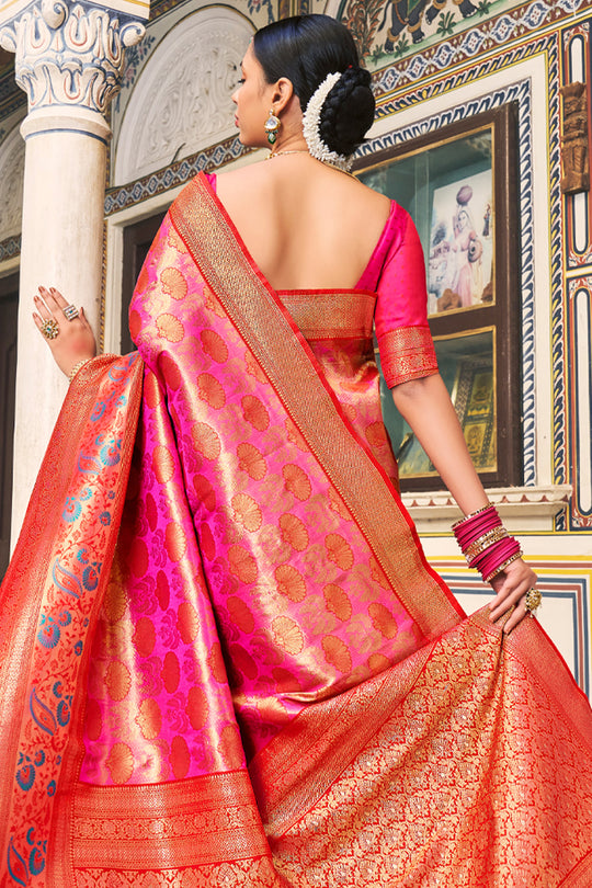 Crimson Red Kanjivaram Silk Saree