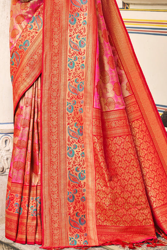 Crimson Red Kanjivaram Silk Saree