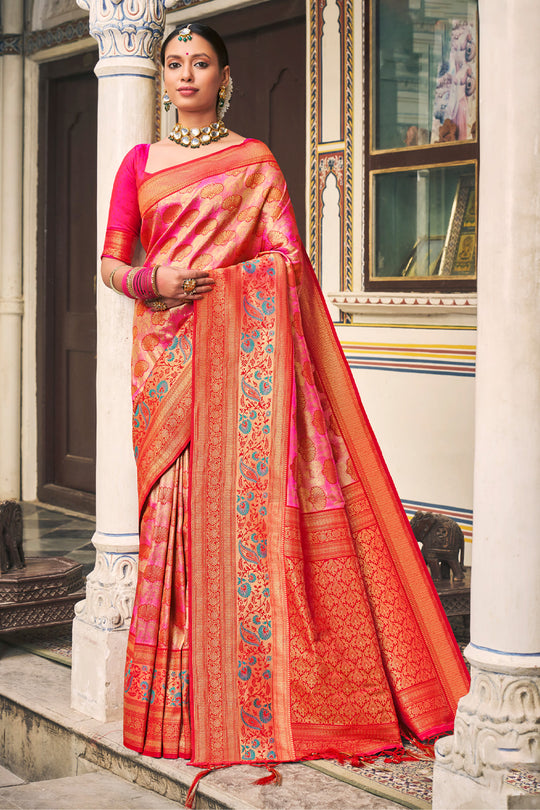 Crimson Red Kanjivaram Silk Saree