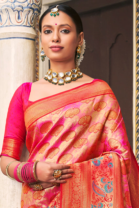 Crimson Red Kanjivaram Silk Saree