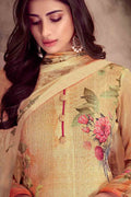 Salwar Suit Amber Yellow Unstitched Salwar Suit saree online