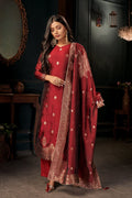 Cherry Red Unstitched Salwar Suit