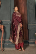 Cinnamon Brown Unstitched Salwar Suit