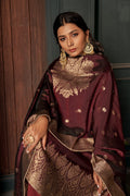 Cinnamon Brown Unstitched Salwar Suit