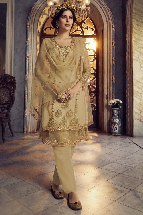 cream salwar suit