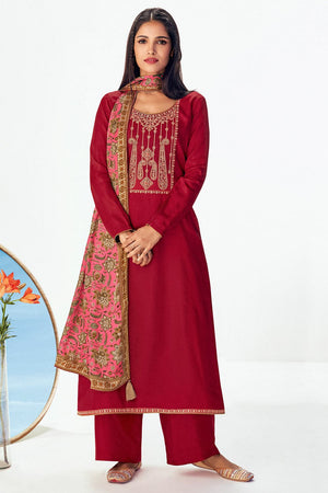 Crimson Red Salwar Suit