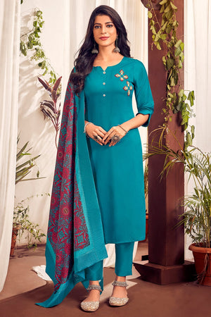 Cyan Blue Salwar Suit