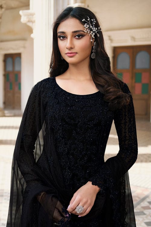 Black Churidar Long Churidar Dark Black Salwar Suit
