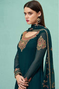 Salwar Suit Dark Green Georgette Unstitched Salwar Suit saree online