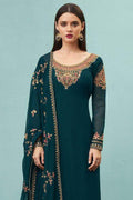 Salwar Suit Dark Green Georgette Salwar Suit- Unstitched saree online