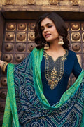 Salwar Suit Denim Blue Unstitched Salwar Suit saree online