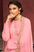 Salwar Suit Flamingo Pink Banarasi Salwar Suit - Unstitched saree online