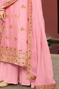 Salwar Suit Flamingo Pink Banarasi Salwar Suit - Unstitched saree online