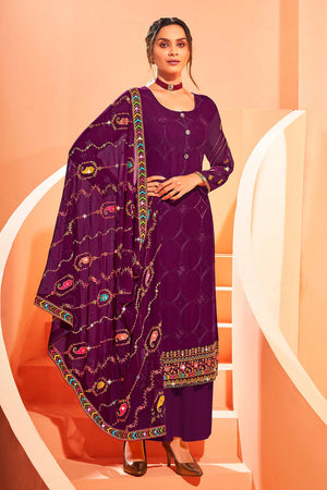 French Violet Salwar Suit