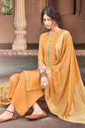 Honey Yellow Unstitched Salwar Suit
